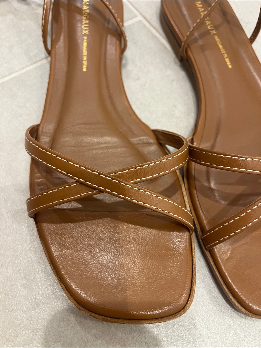 Margaux The Wrap Sandal Napa Saddle 37M / 7 M US Excellent used condition - Picture 6 of 16